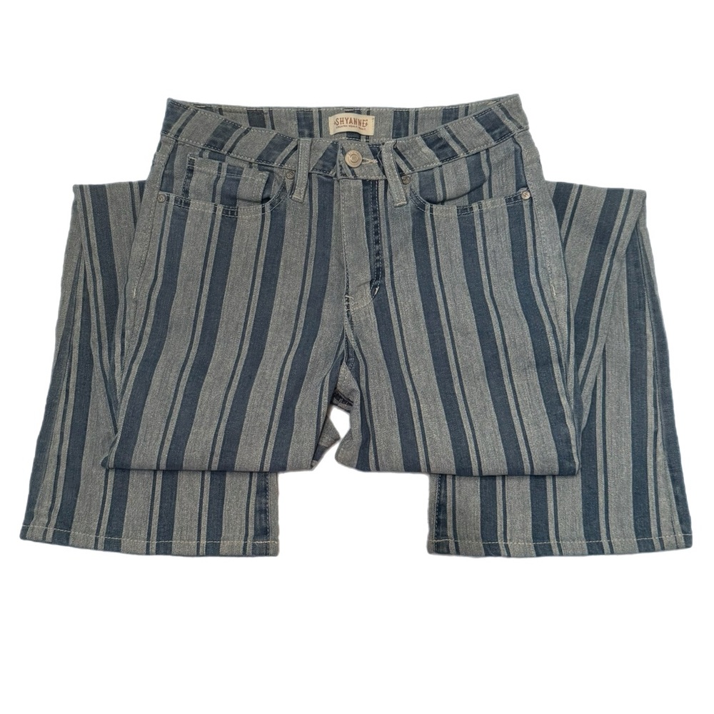Shyanne High Rise Striped Denim Blue Jeans Size 31 Modern Western Boho Festival